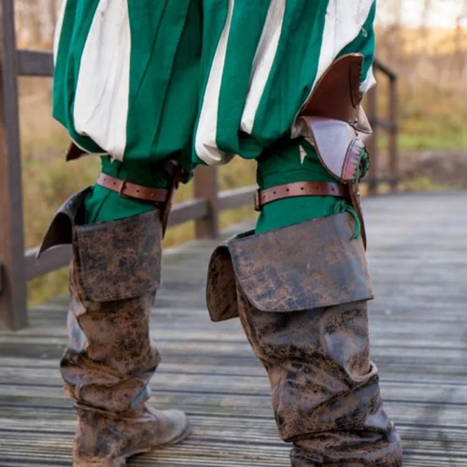 Epic Armoury Par Læder Poleyns, Brun-grøn - Billede 3