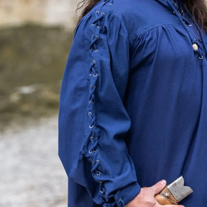 Leonardo Carbone Pirate Shirt Med Snørebånd, Blå - Billede 3