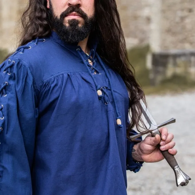 Leonardo Carbone Pirate Shirt Med Snørebånd, Blå - Billede 4