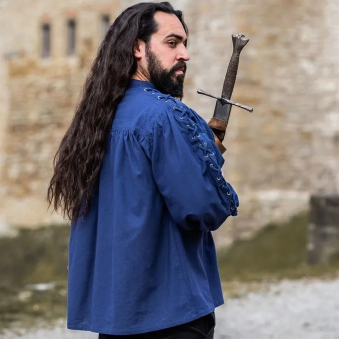 Leonardo Carbone Pirate Shirt Med Snørebånd, Blå - Billede 6