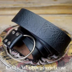 Leonardo Carbone Ring Bælte Med Keltisk Knude, Sort