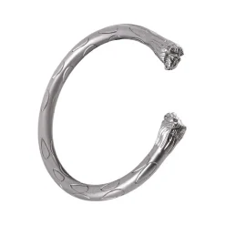 Deepeeka Roman Torcs Med Løvehoveder, Par, Sølv Farve