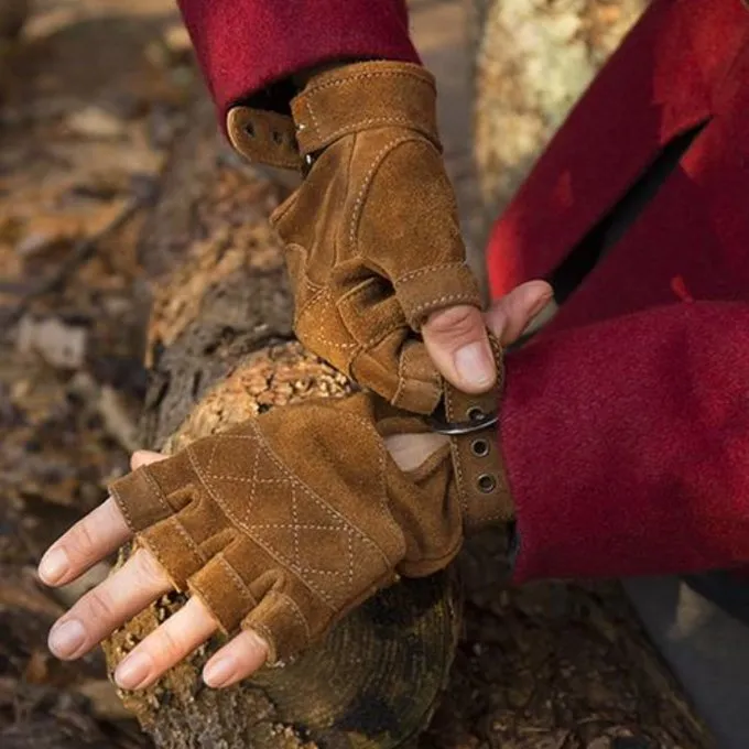 Epic Armoury Ruskind I Fingerfri Handsker, Brun - Billede 2