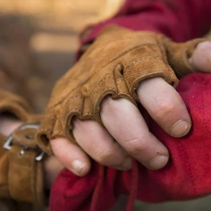 Epic Armoury Ruskind I Fingerfri Handsker, Brun - Billede 4