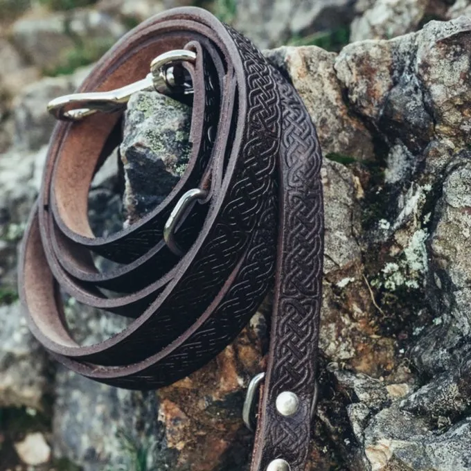 Leonardo Carbone Sæt Celtic Hundesnor Og Halsbånd, Brun - Billede 2