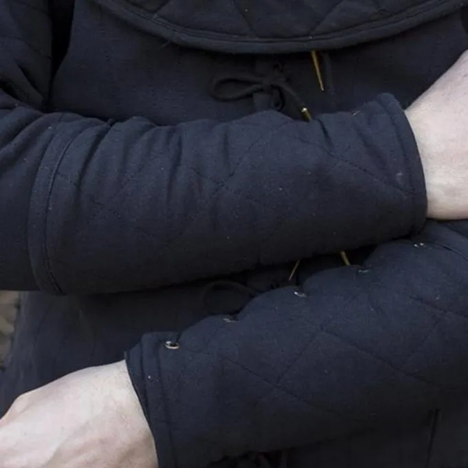 Epic Armoury Sort Slagkofte Armskinner, Par - Billede 2