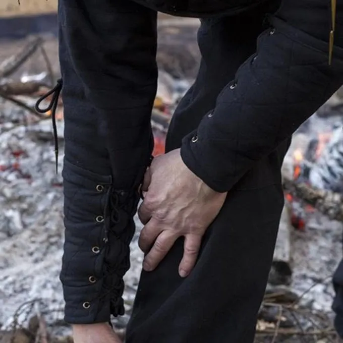 Epic Armoury Sort Slagkofte Armskinner, Par - Billede 4