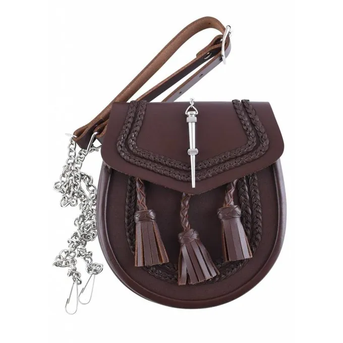 Sporran Med Fletning Motiv, Brun - Billede 2