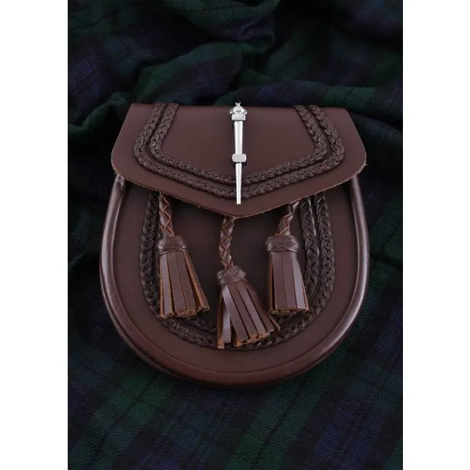 Sporran Med Fletning Motiv, Brun - Billede 3