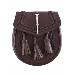 Sporran Med Fletning Motiv, Brun