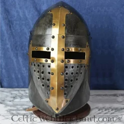 Deepeeka Sugarloaf Helm Med Hængslet Visir, 1,6 Mm Stål, Antiqued