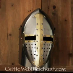 Deepeeka Sugarloaf Hjelm Med Hængslet Visir, 1,6 Mm Stål, Poleret