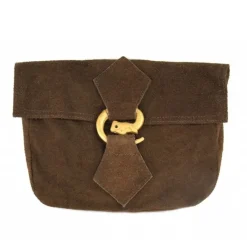 Leonardo Carbone Taske Med Ulv Spænde, Brun