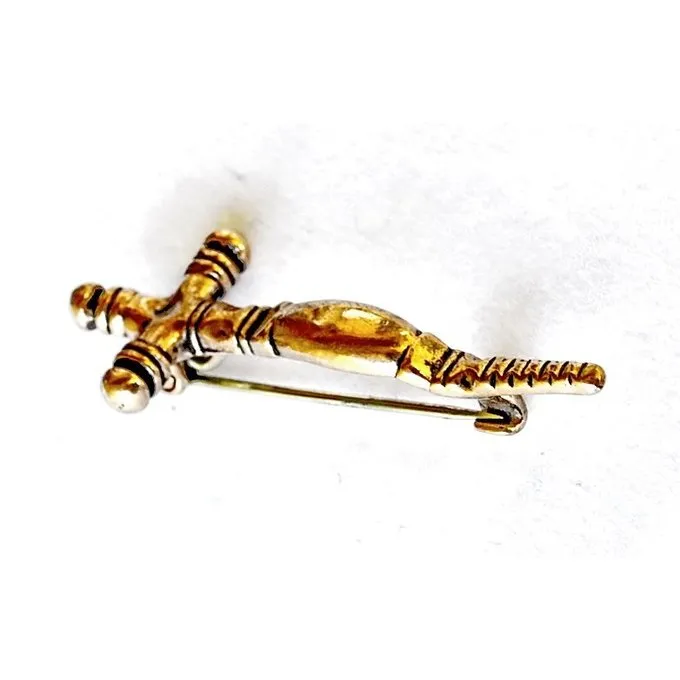 Tidlig Middelalderlig Kors Fibula, Bronze Farve - Billede 2