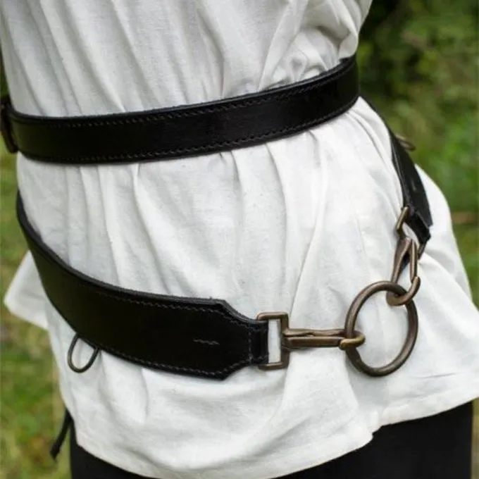 Epic Armoury Todelt Sværdbælte, Sort - Billede 4