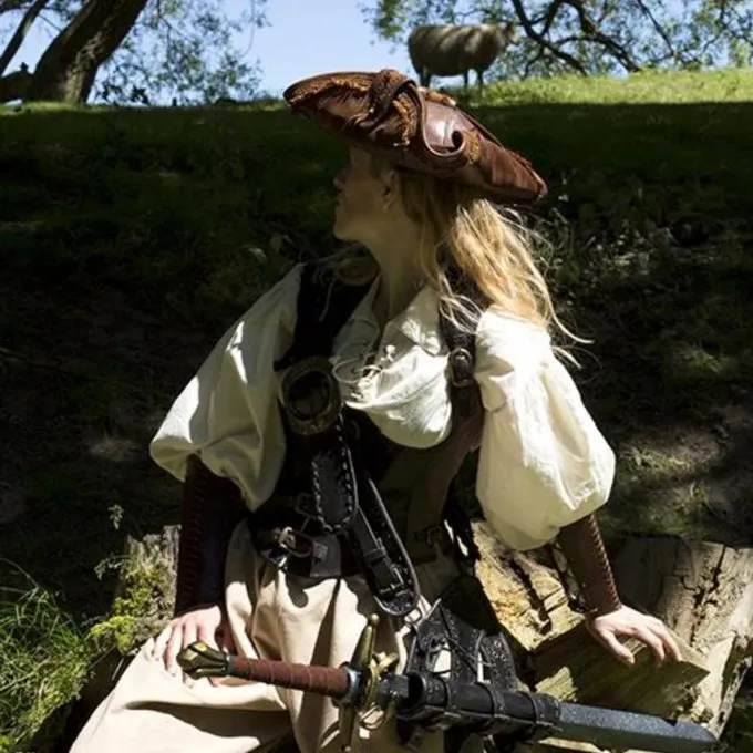 Epic Armoury Tricorn Blackbeard, Brun - Billede 3