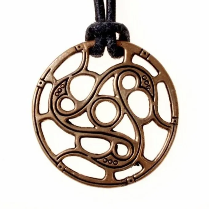 Trisquelion Amulet Vendel Stil, Bronze