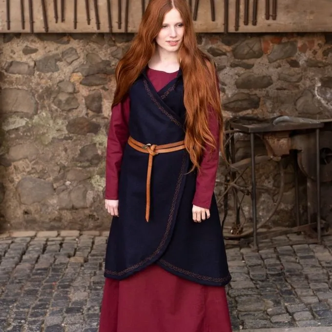 Burgschneider Uld Wrap Kjole Myrana, Blå - Billede 2