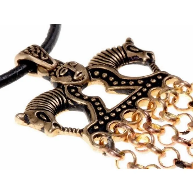 Viking Hest Vedhæng Staraja Ladoga, Bronze - Billede 2