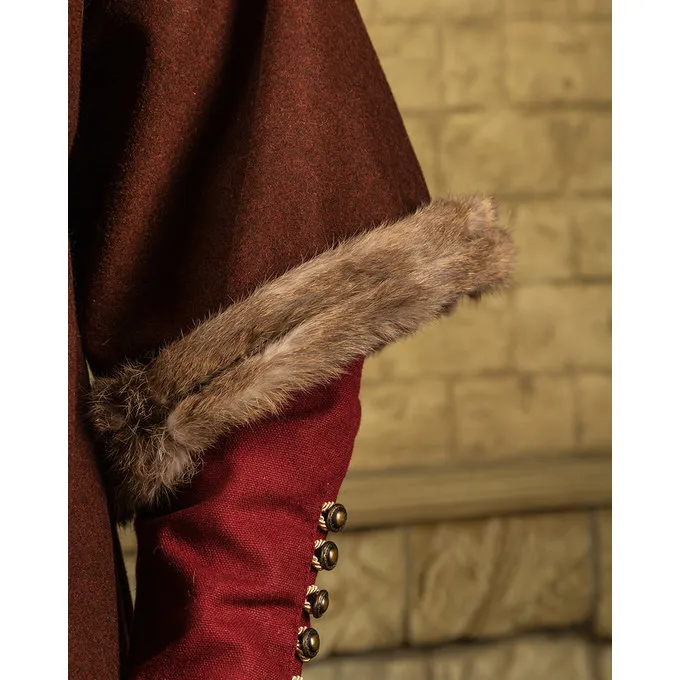 Mytholon Viking Kaftan Med Pels, Brun - Billede 2