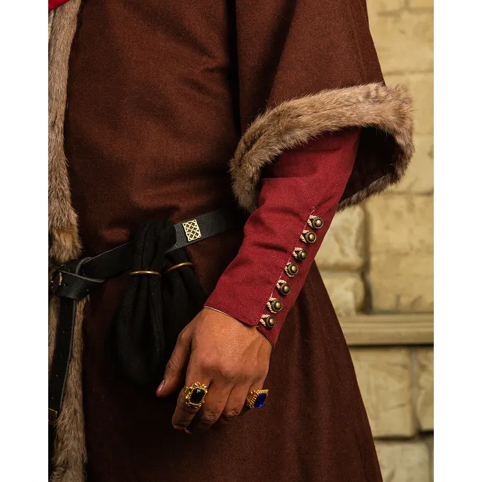 Mytholon Viking Kaftan Med Pels, Brun - Billede 4