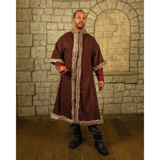 Mytholon Viking Kaftan Med Pels, Brun