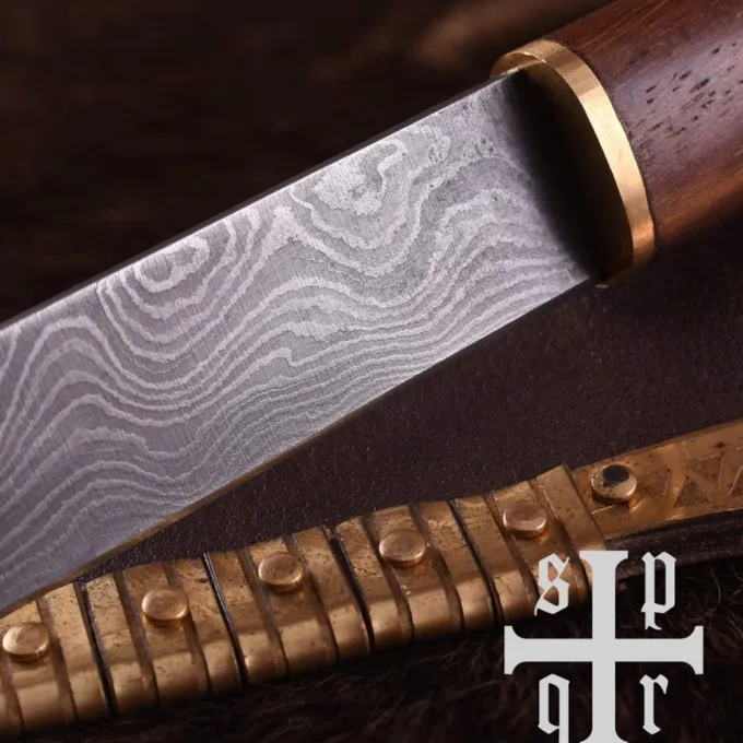 SPQR Viking Kniv Kattegat, Damaskus Stål - Billede 6