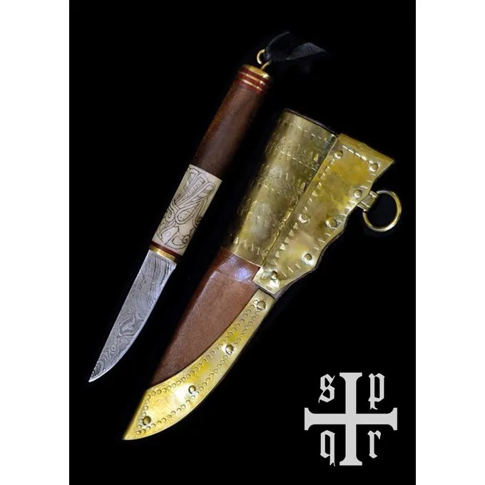SPQR Viking Kniv Odins Ravn Damascus Stål - Billede 3
