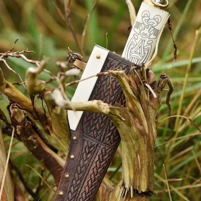 Deepeeka Viking Seax Borre Stil Med Knoglegreb - Billede 5