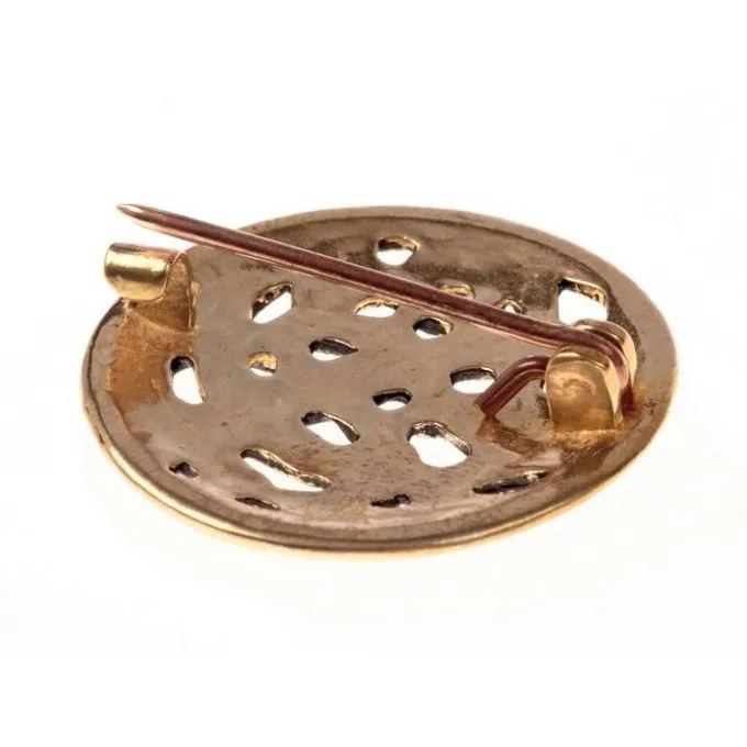 Viking Skive Fibula Jellinge Stil, Bronze - Billede 4