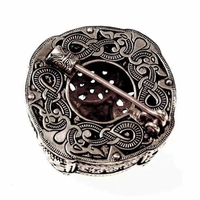 Viking Tromle Broche Store, Forsølvede - Billede 2