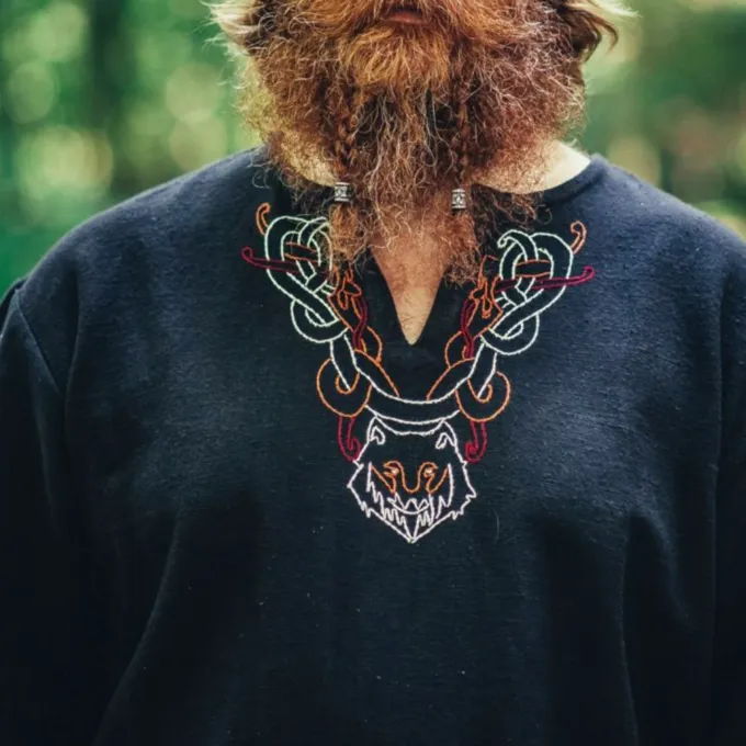 Leonardo Carbone Viking Tunika Ulv Fenrir, Sort - Billede 2