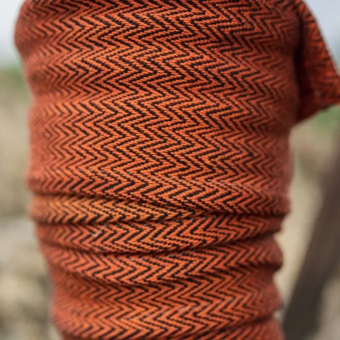 Leonardo Carbone Viking Winingas Herringbone Motiv Frode, Orange