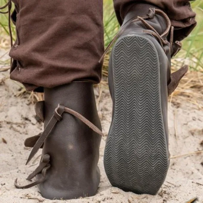 Epic Armoury Vikingesko Jorvik Med Gummisål, Brun - Billede 4