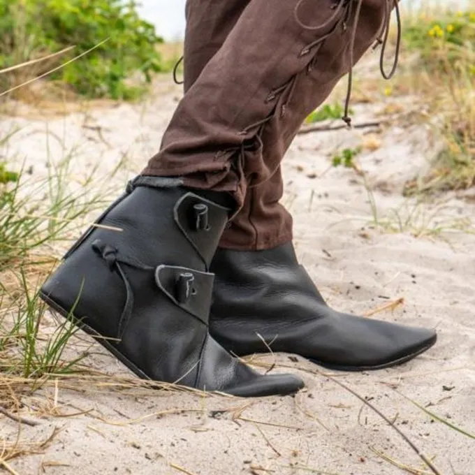 Epic Armoury Vikingesko Jorvik Med Gummisål, Sort - Billede 2