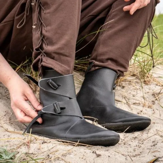 Epic Armoury Vikingesko Jorvik Med Gummisål, Sort - Billede 6