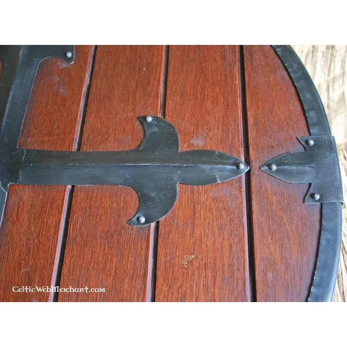 Deepeeka Wooden Runde Skjold Med Kors - Billede 4